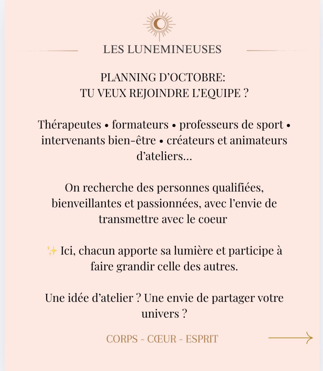 Publication Instagram des Lunemineuses