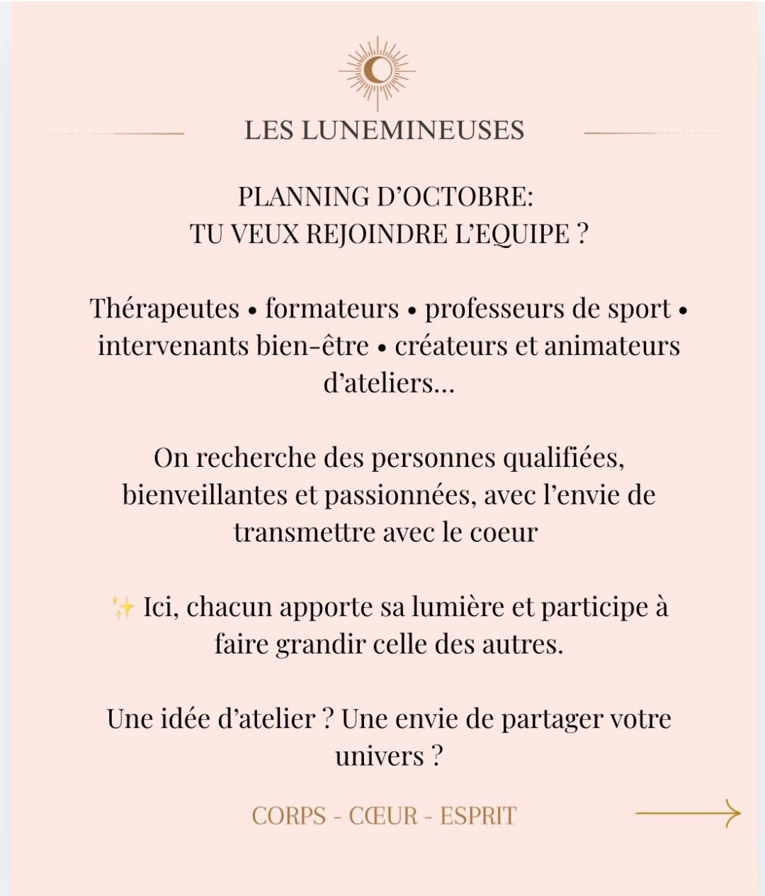Publication Instagram des Lunemineuses