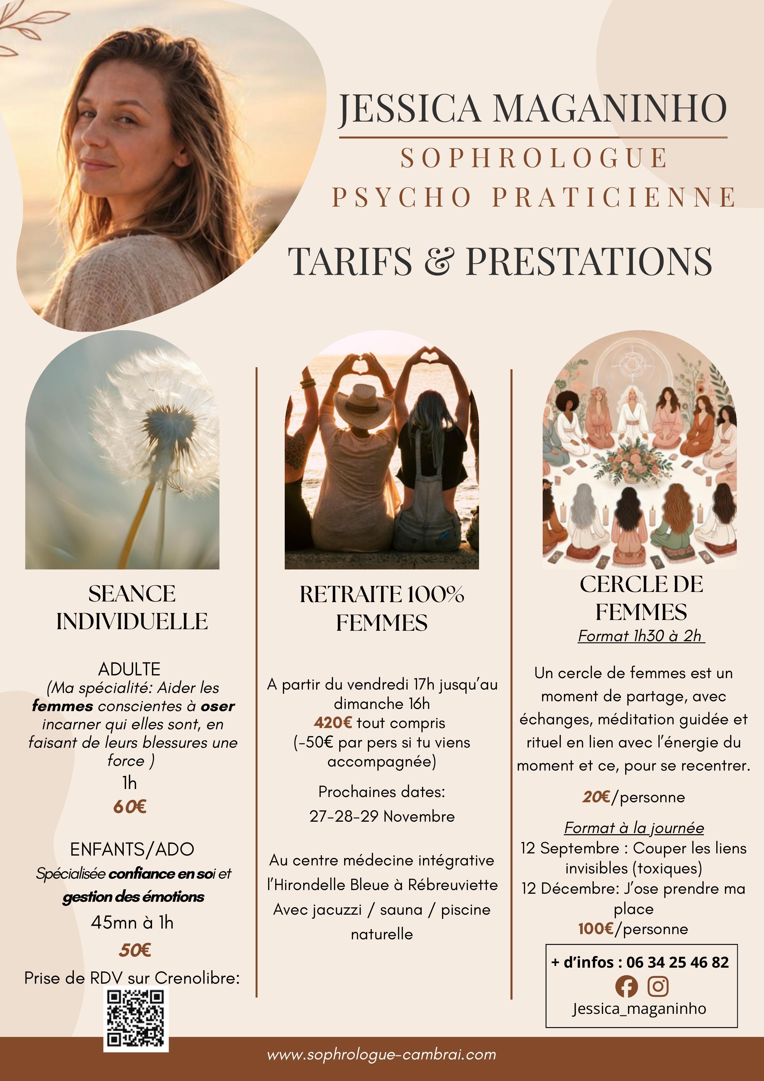 Tarifs et prestations de Jessica Maganinho